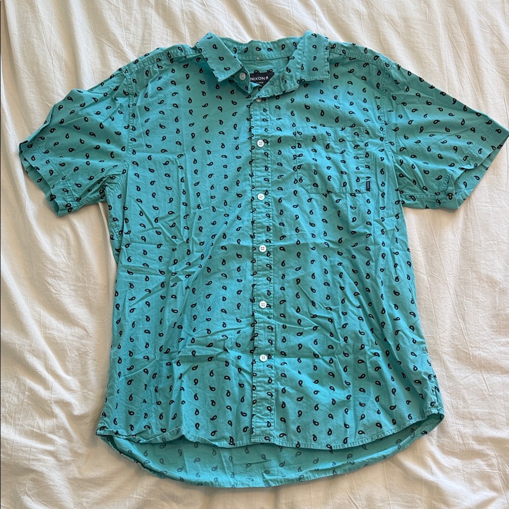 Nixon Turquoise Paisley Casual Shirt